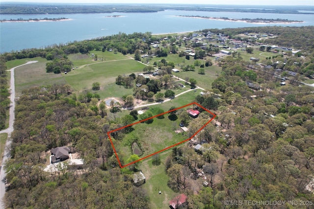 11847 Weaverville Ln, Kingston, OK 73439 - drone / aerial view featuring a water view