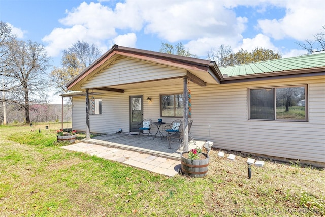 56548 S 37010th Rd, Terlton, OK 74081 - back of house with crawl space, a yard, and metal roof