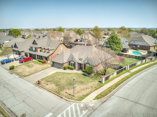 drone / aerial view featuring a residential view