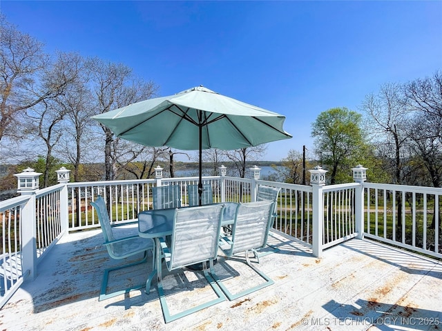 72036 S 324th Rd, Wagoner, OK 74467 - wooden terrace featuring outdoor dining area