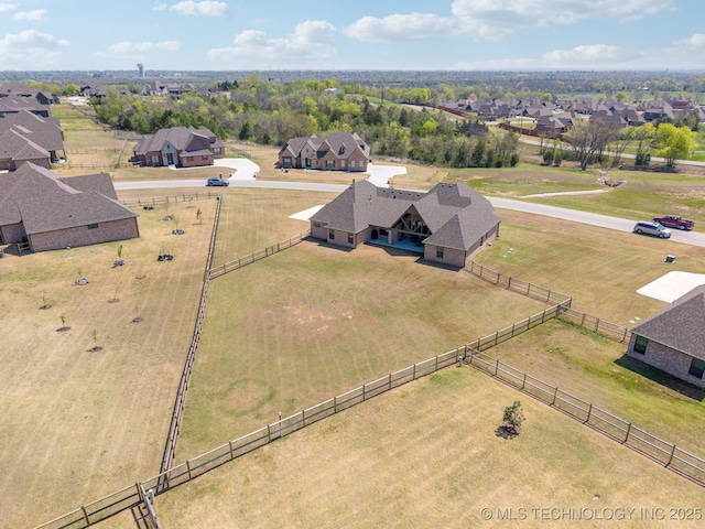 drone / aerial view featuring a rural view