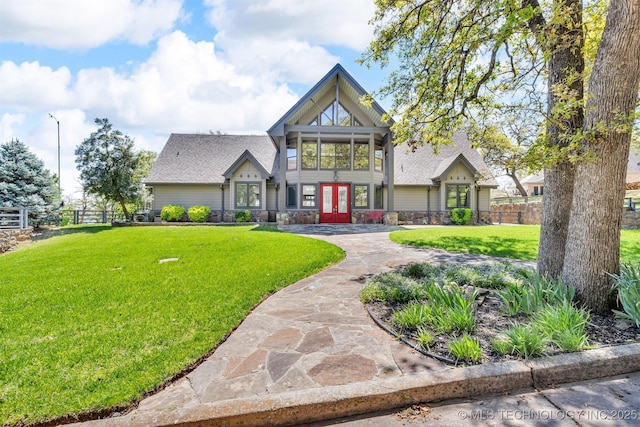 2667 Duguid Ln, Kingston, OK 73439 - view of front of home featuring french doors and stone siding