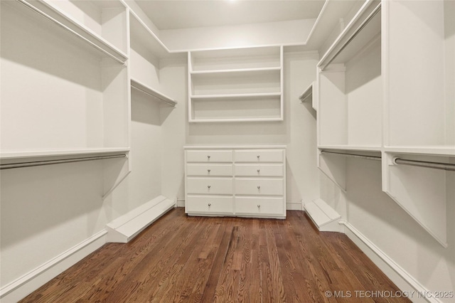 7505 S 4th St, Broken Arrow, OK 74011 - walk in closet with dark wood-type flooring