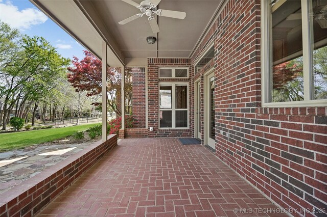 7505 S 4th St, Broken Arrow, OK 74011 - view of patio with a ceiling fan