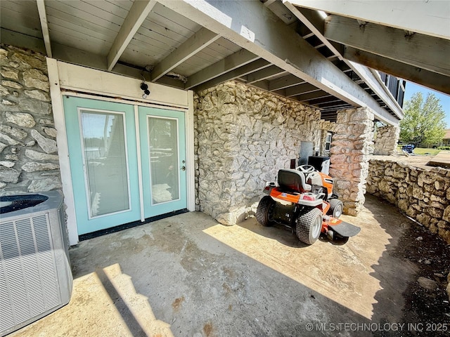 view of patio / terrace featuring central AC unit