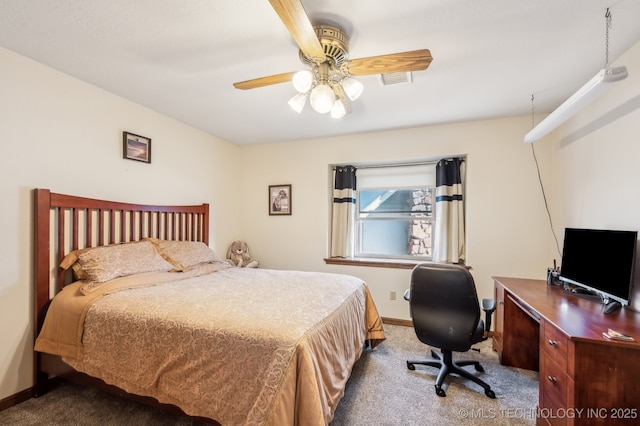 1604 S Chestnut Ave, Broken Arrow, OK 74012 - carpeted bedroom with an office area and ceiling fan