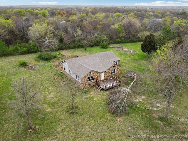 15338 S Brewster Rd, Mounds, OK 74047 - aerial view with a forest view