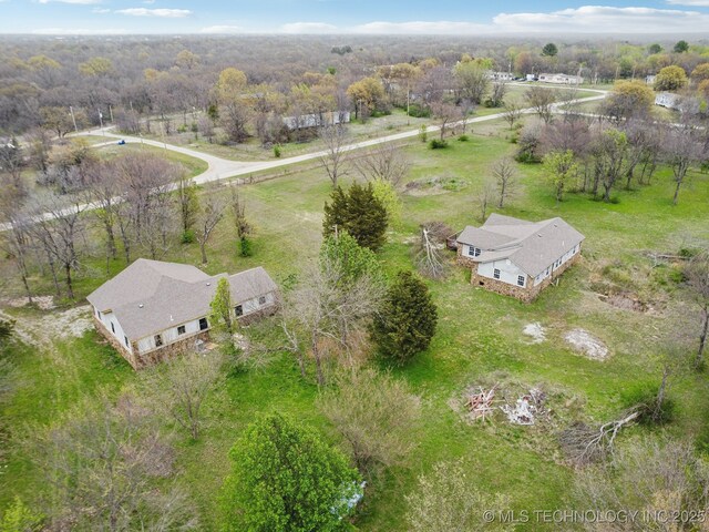 15338 S Brewster Rd, Mounds, OK 74047 - bird's eye view with a rural view