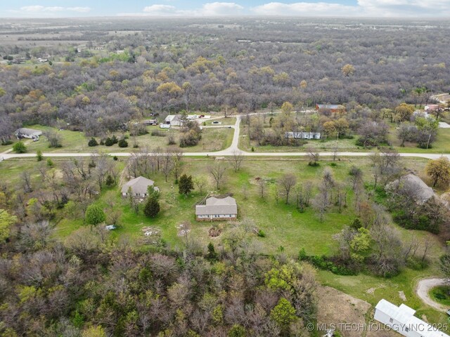 15338 S Brewster Rd, Mounds, OK 74047 - birds eye view of property with a view of trees