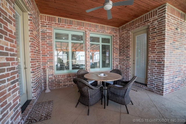 5716 W Austin St, Broken Arrow, OK 74011 - view of patio / terrace featuring ceiling fan and outdoor dining space