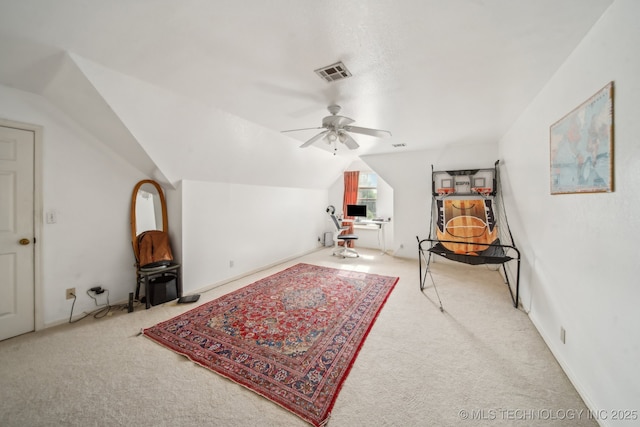 4932 W Commercial St, Broken Arrow, OK 74012 - additional living space with carpet flooring, vaulted ceiling, and a ceiling fan