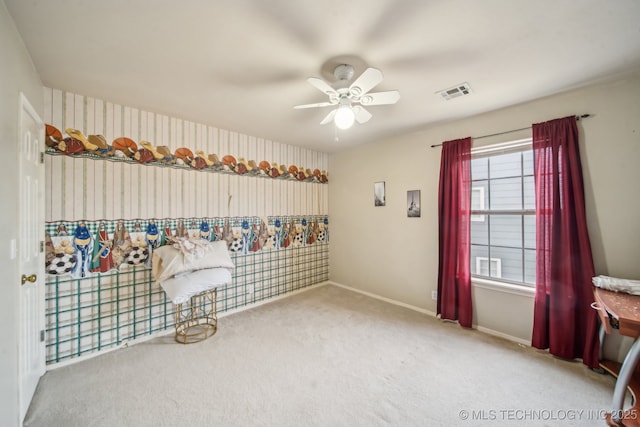 4932 W Commercial St, Broken Arrow, OK 74012 - bedroom with carpet, multiple windows, baseboards, and a ceiling fan