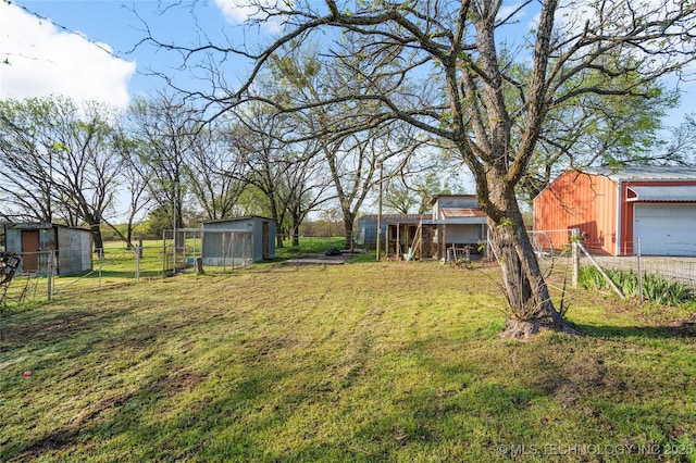 14531 S 107th W Ave, Sapulpa, OK 74066 - view of yard featuring exterior structure, an outbuilding, and fence
