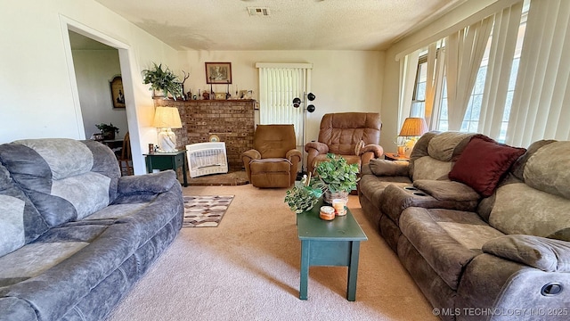 84936 S 4612th Rd, Stilwell, OK 74960 - living room with carpet flooring and a textured ceiling