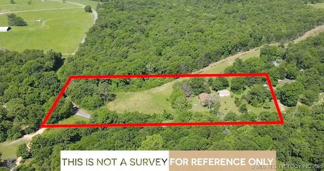 84936 S 4612th Rd, Stilwell, OK 74960 - aerial view of property's location featuring a forest and property parcel outlined