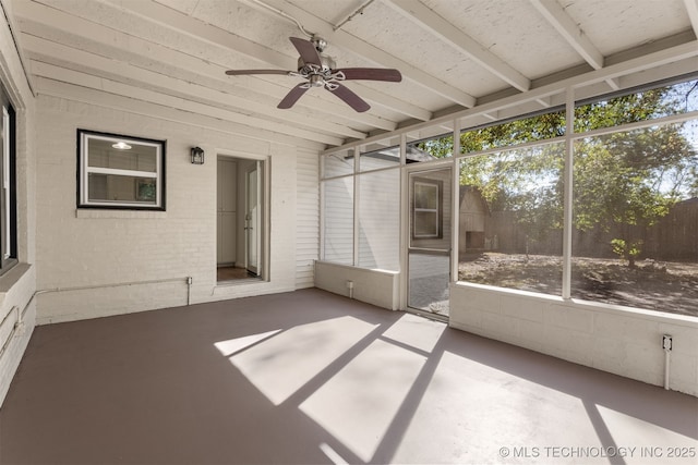 3004 E 49th St, Tulsa, OK 74105 - unfurnished sunroom with a ceiling fan