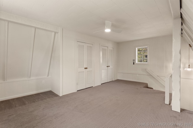 3004 E 49th St, Tulsa, OK 74105 - basement with a ceiling fan and carpet flooring