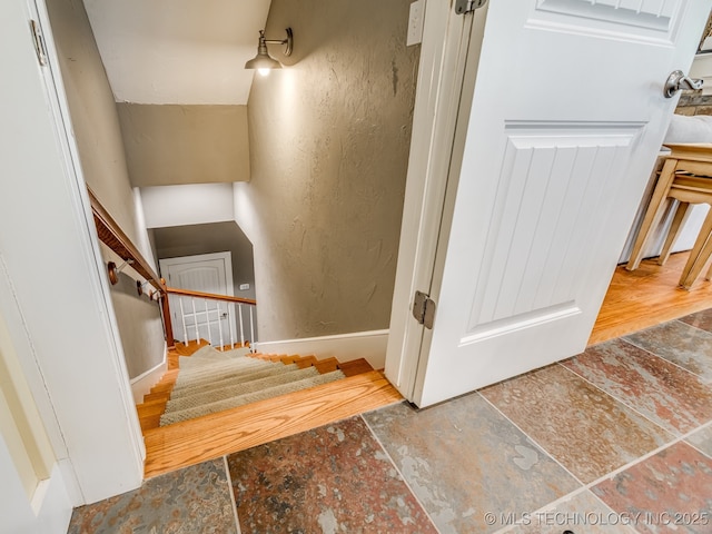 263 Eagles Nest Path, Stigler, OK 74462 - stairs featuring baseboards