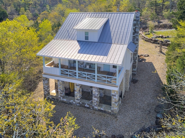 263 Eagles Nest Path, Stigler, OK 74462 - aerial view featuring a wooded view