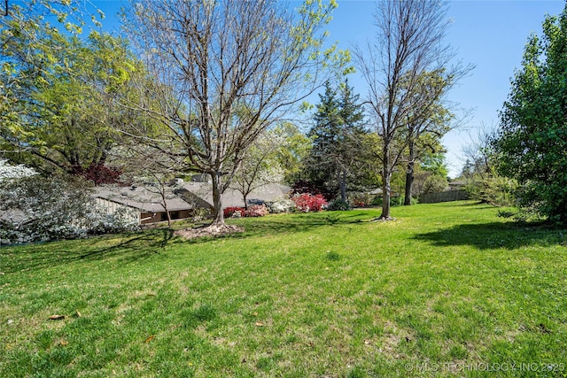 view of yard with fence