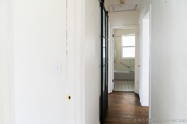 hall featuring dark wood finished floors