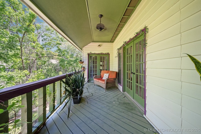 3531 E 100th St, Tulsa, OK 74137 - wooden terrace featuring french doors