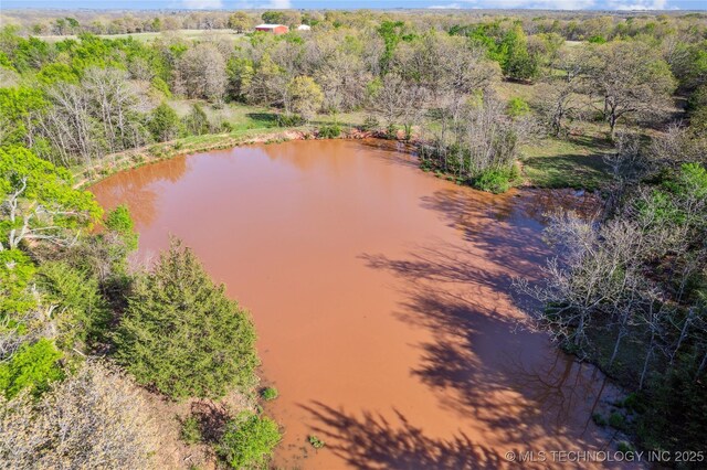 369102 E 960 Road, Road, OK 74833 - aerial view with a water view and a view of trees