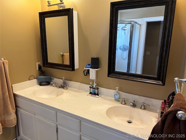 1400 Hillcrest, Bartlesville, OK 74003 - full bathroom with double vanity and an enclosed shower