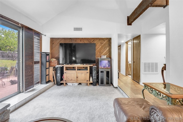6370 S 29th W Pl, Tulsa, OK 74132 - living area with high vaulted ceiling and carpet