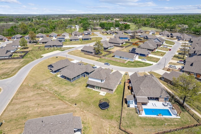 bird's eye view featuring a residential view