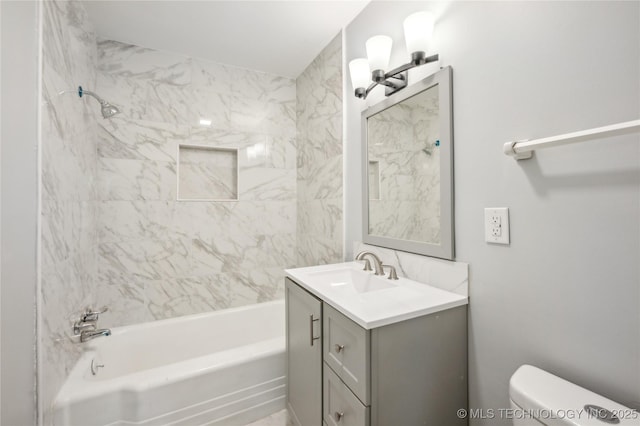 920 E 33rd St N, Tulsa, OK 74106 - bathroom with toilet, vanity, and shower / bathtub combination