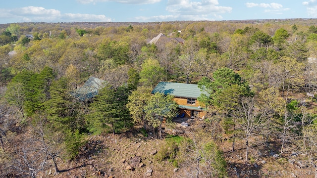 bird's eye view with a forest view