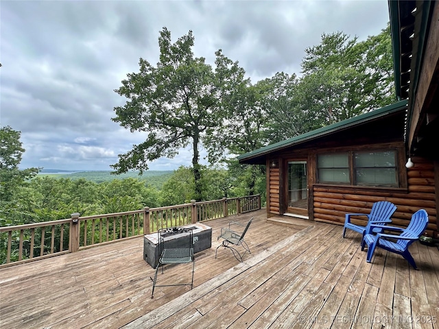 14484 Valley View Dr, Skiatook, OK 74070 - wooden deck featuring a wooded view