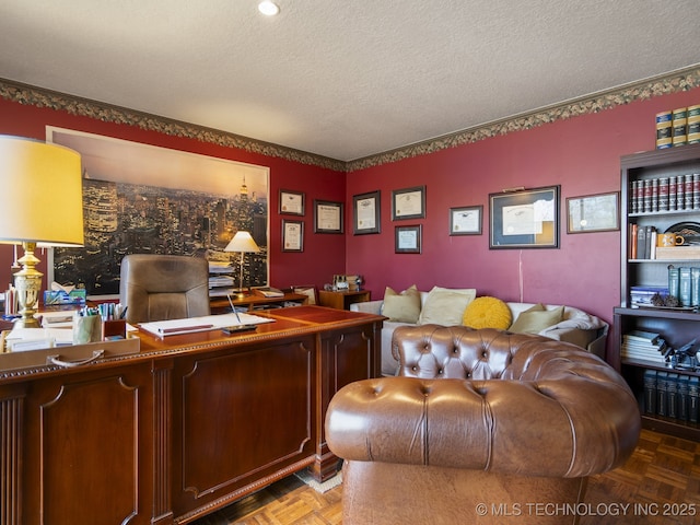 8404 S Toledo Ave, Tulsa, OK 74137 - home office featuring a textured ceiling