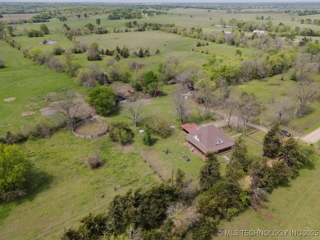 drone / aerial view with a rural view