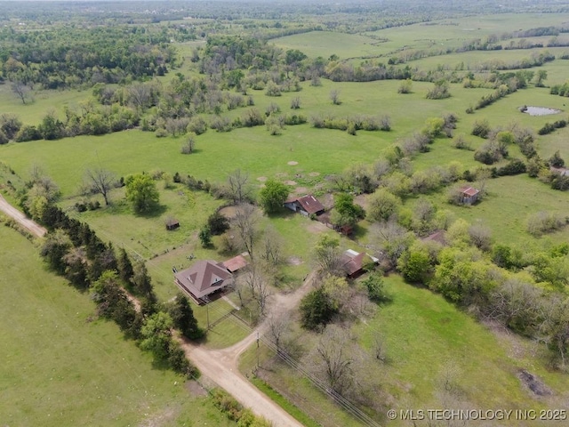 aerial view with a rural view