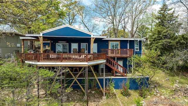 449774 E 356th Rd, Afton, OK 74331 - back of property with stairs and a deck
