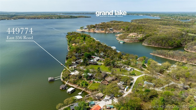 449774 E 356th Rd, Afton, OK 74331 - birds eye view of property with a water view