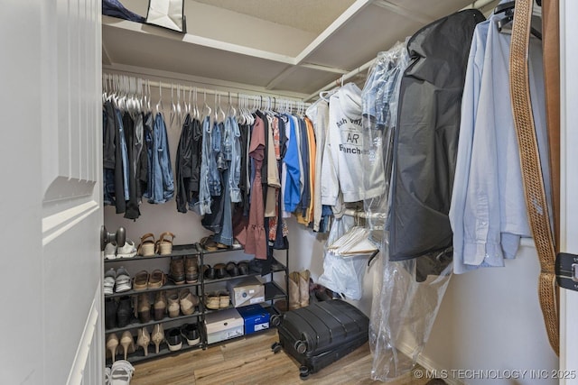 9720 S 4475th Rd, Miami, OK 74354 - spacious closet with wood finished floors