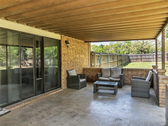 view of patio with a fenced backyard