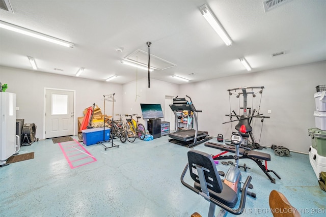 garage with visible vents