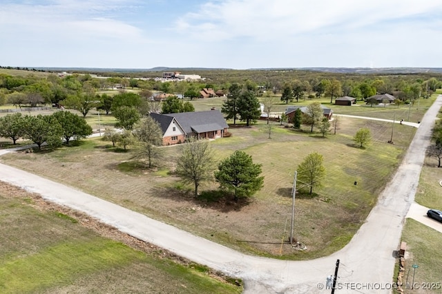 aerial view featuring a rural view