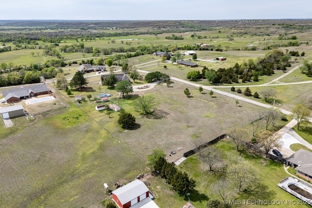 bird's eye view featuring a rural view