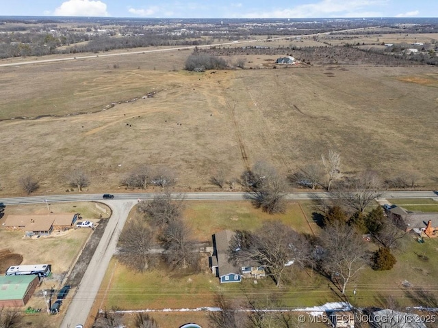 aerial view featuring a rural view