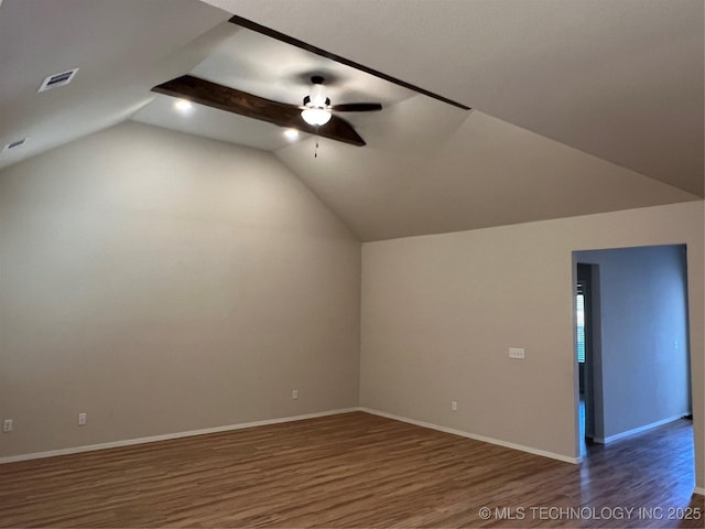 6370 E 124th Ct, Bixby, OK 74008 - bonus room featuring wood finished floors, a ceiling fan, and lofted ceiling