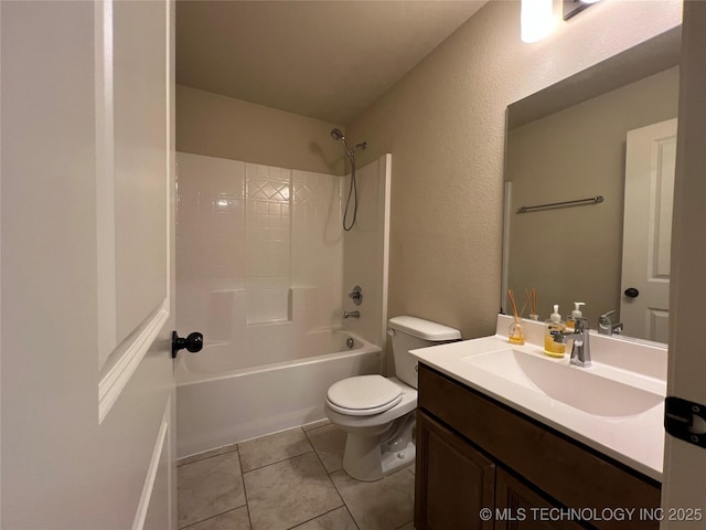 6370 E 124th Ct, Bixby, OK 74008 - full bath with vanity, shower / washtub combination, and tile patterned floors