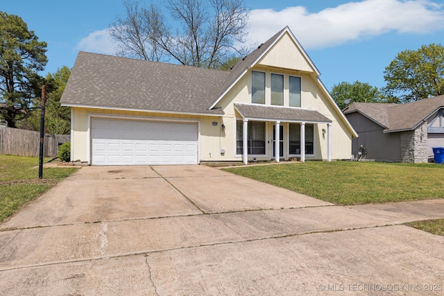 4208 W Urbana St S, Broken Arrow, OK 74012 - view of front of house featuring a garage, driveway, roof with shingles, and a porch