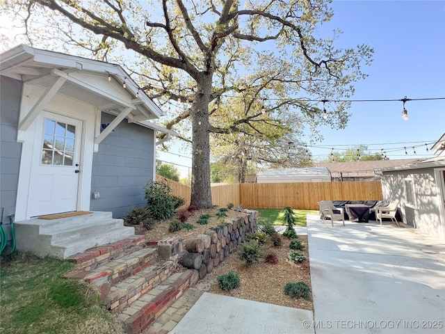 511 N Main St, Sand Springs, OK 74063 - view of yard with fence, a patio, and entry steps