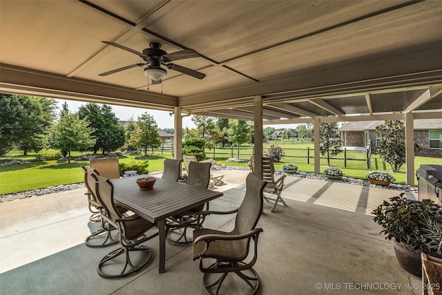 11439 N 162nd E Ave, Owasso, OK 74055 - view of patio with outdoor dining area and ceiling fan