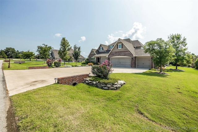 11439 N 162nd E Ave, Owasso, OK 74055 - view of front facade featuring concrete driveway, a front yard, brick siding, and a shingled roof